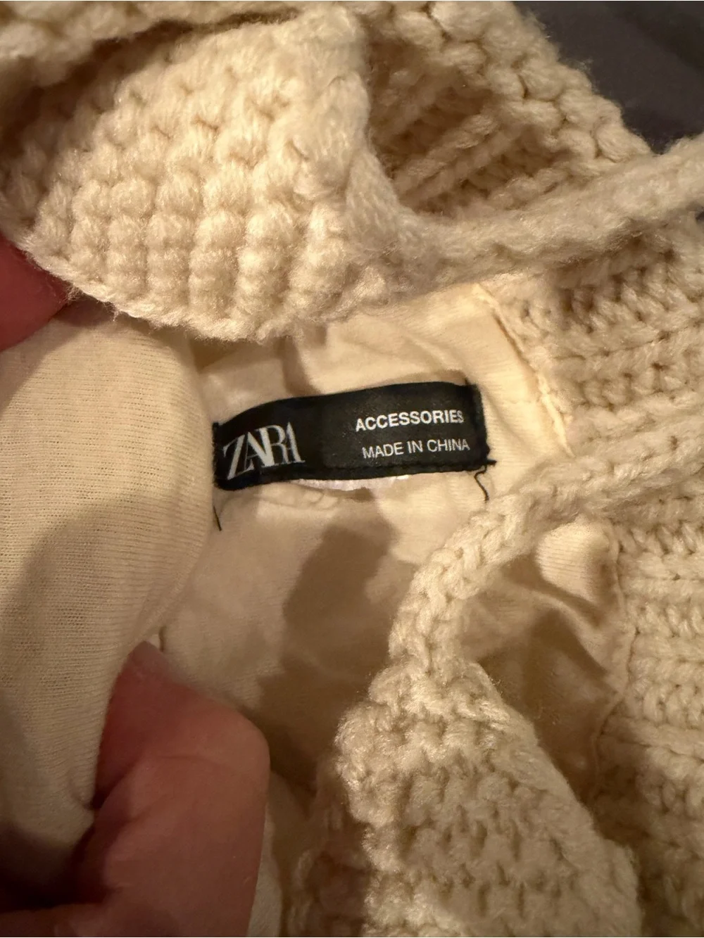 Zara Cream Knit Double Pom Pom Earflap Hat